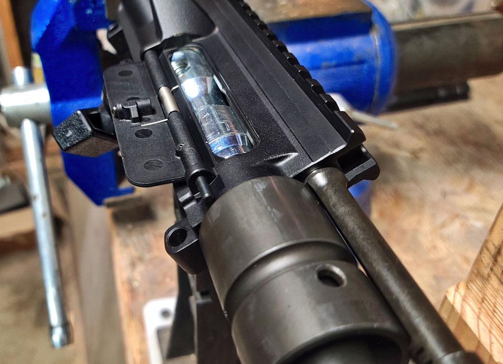 A reaction rod with some method of locking into the receiver
                    (Nefarious Arms reaction rod pictured here)
                    can help to ensure the upper does not walk off when the pin is being punched into place.